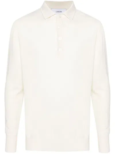 Lardini White Cashmere Polo With Buttons