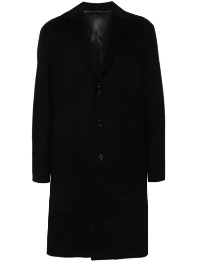 Lardini Wool Coat In 黑色