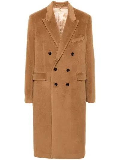 Lardini Wool Coat In Camel