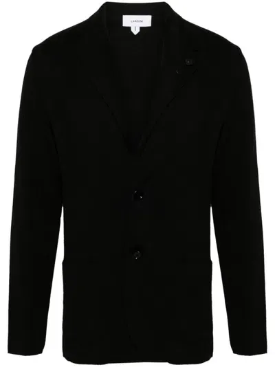 Lardini Brooch-appliqué Cardigan In Black