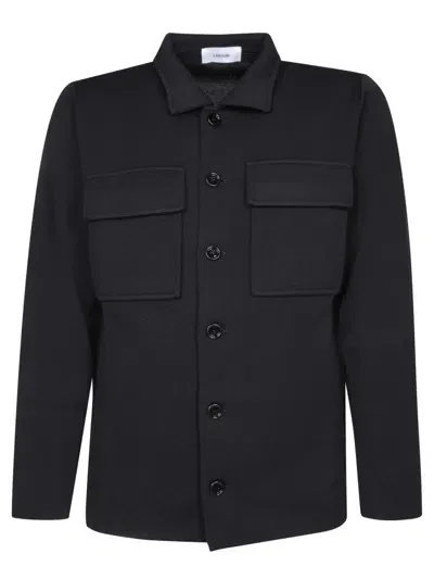 Lardini Wool Shirt Jacket In Black