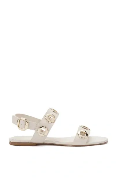 Larroude Larroudé Milan Flat Sandal In Ivory