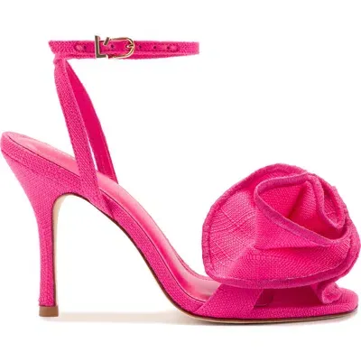 Larroude Larroudé Penelope Ruffle Sandal In Pink