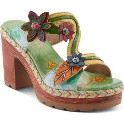 L'artiste By Spring Step Dreamt Sandal In Mint Green Multi