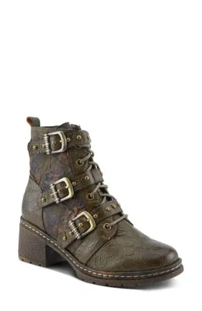 L'artiste By Spring Step Moonlit Bootie In Olive Multi