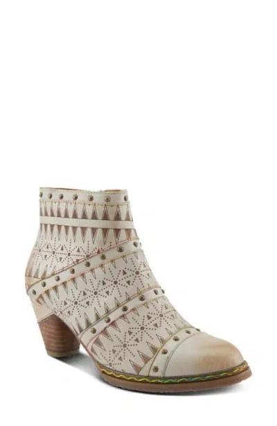 L'artiste By Spring Step Niobe Cap Toe Bootie In Beige/ivory