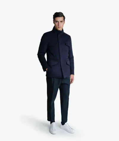 Larusmiani Parka Reversible Coat In Blue