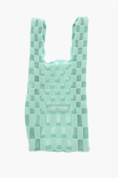 Last Frame Two-tone Checked Tote Bag In Green