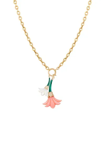 L'atelier Nawbar The Psychedeliah 18k Yellow Gold Multi-stone Necklace In Floral