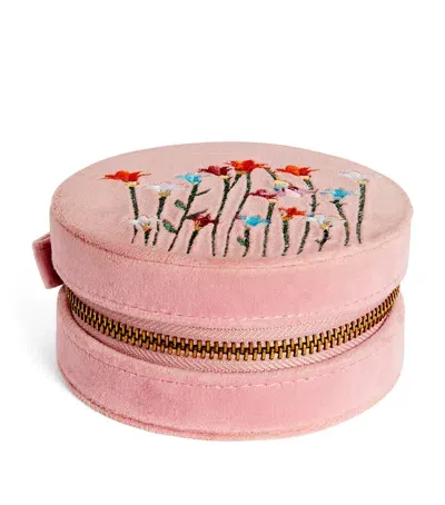 L'atelier Nawbar Velvet Psychedeliah Jewellery Box In Pink