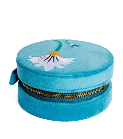 L'atelier Nawbar Velvet Psychedeliah Jewellery Box In Blue