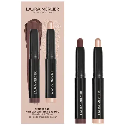 Laura Mercier Petit Icons Mini Caviar Stick Eye Shadow Duo - Rosegold, Dark Cacao - 1g X 2 In White