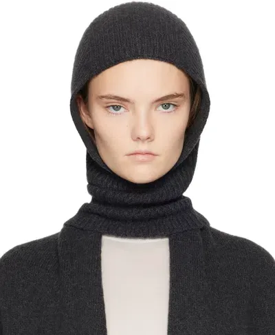 Lauren Manoogian Black Soft Rib Balaclava In I01 Ink