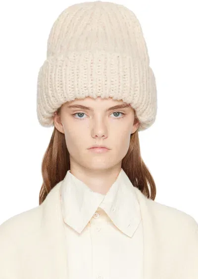 Lauren Manoogian Off-white Handknit Big Beanie In A07 Alabaster