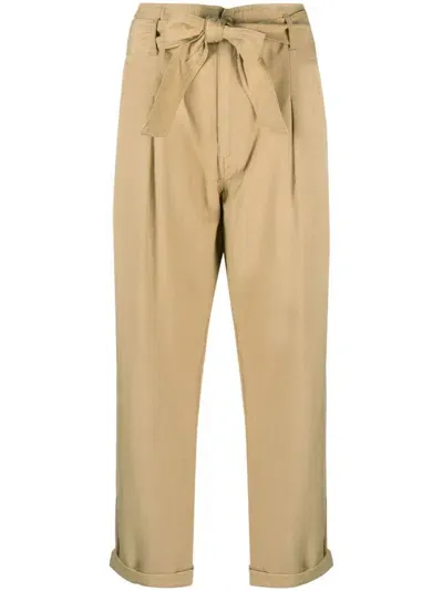 Lauren Ralph Lauren Alyndra Belted-waist Cropped Trousers In Neutrals