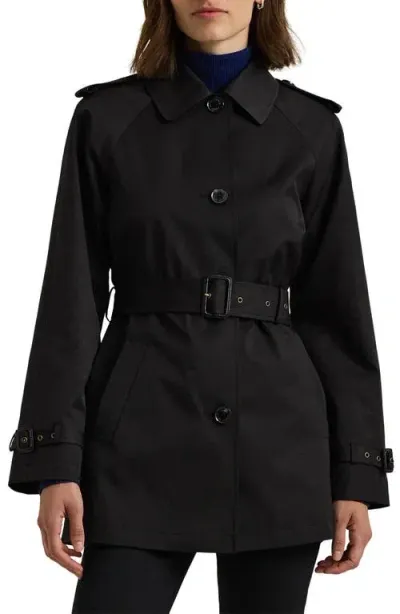 Lauren Ralph Lauren Belted Trench Coat In Black