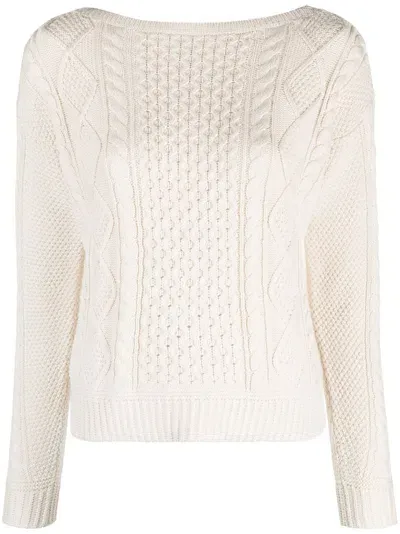 Lauren Ralph Lauren Cable-knit Long-sleeve Jumper In White