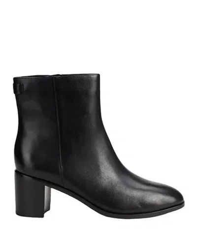 Lauren Ralph Lauren Cassie Burnished Leather Bootie Woman Ankle Boots Black Size 8 Cow Leather