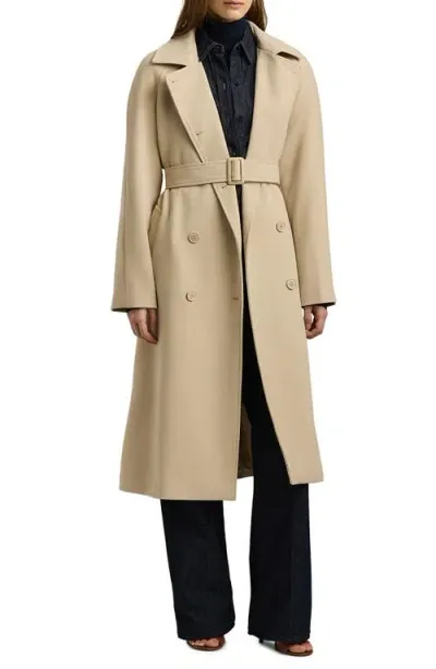 Lauren Ralph Lauren Crepe Belted Coat In Explorer Sand