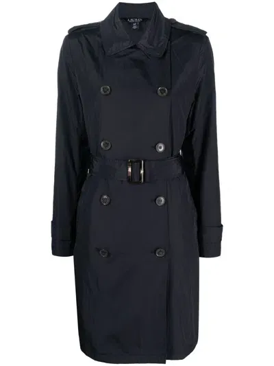 Lauren Ralph Lauren Double-breasted Trench Coat In Dk Navy