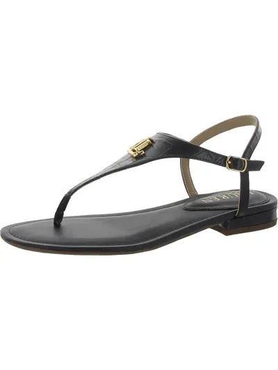 Lauren Ralph Lauren Ellington Leather Sandals In Black