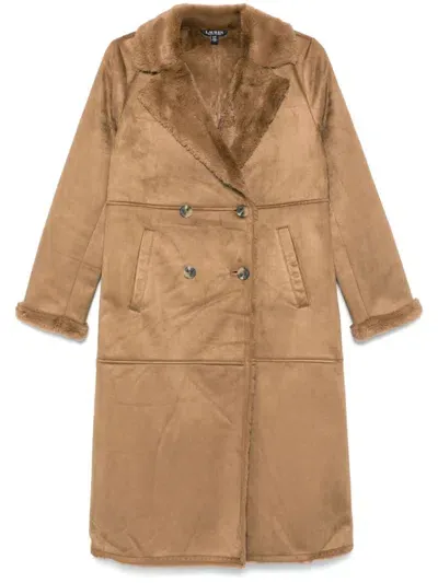 Lauren Ralph Lauren Faux-shearling Detailed Coat In Brown