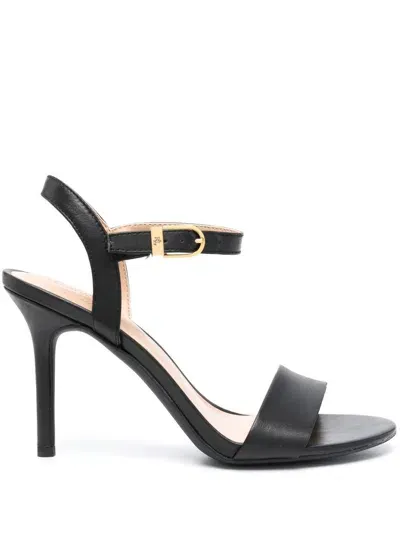 Lauren Ralph Lauren Gwen 100mm Leather Sandals In Schwarz