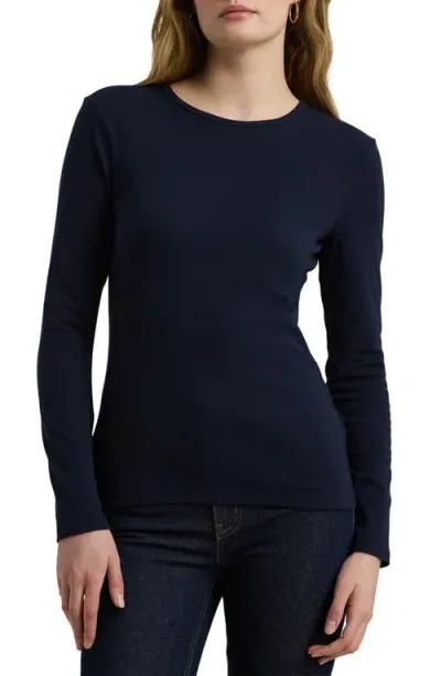 Lauren Ralph Lauren Katharin Refined T-shirt In Lauren Navy