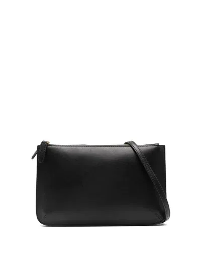 Lauren Ralph Lauren Logo-stamp Leather Crossbody Bag In Black