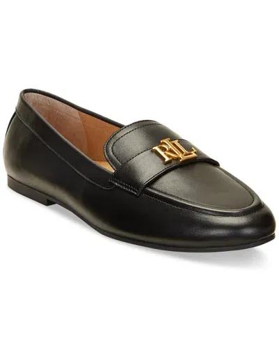 Lauren Ralph Lauren Averi Iii Burnished Black Leather Loafers