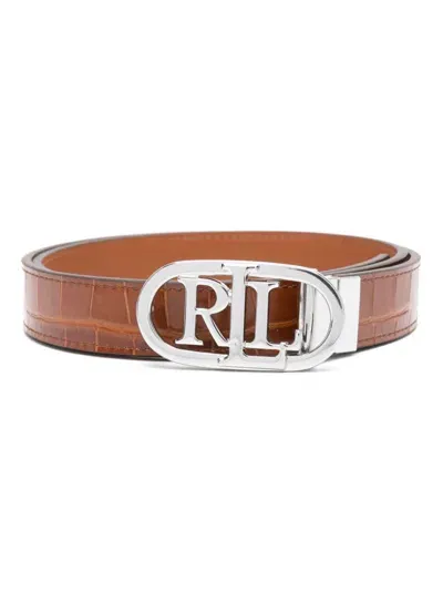 Lauren Ralph Lauren Logo-buckle Belt In Brown