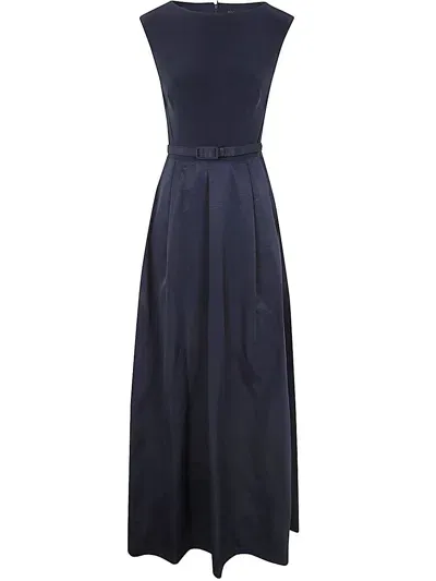 Lauren Ralph Lauren Noella Short Sleeve Gown In Blue