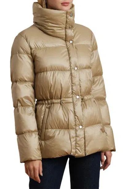 Lauren Ralph Lauren Soft Loft Quilted Down Puffer Coat In Birch Beige