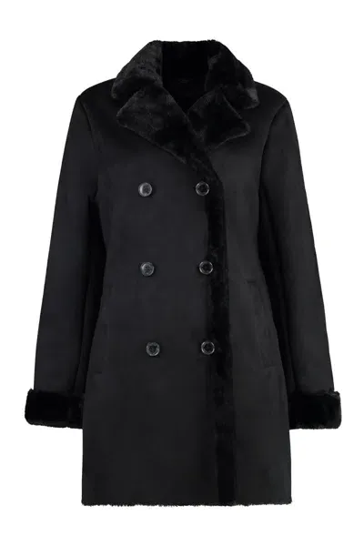 Laurèn Lauren Eco-sheepskin Coat In Black