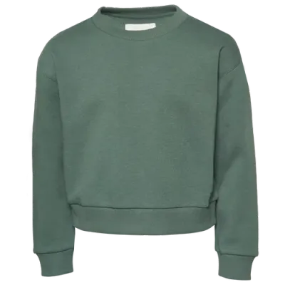 Lckr Girls   Fleece Crew In Forest Green