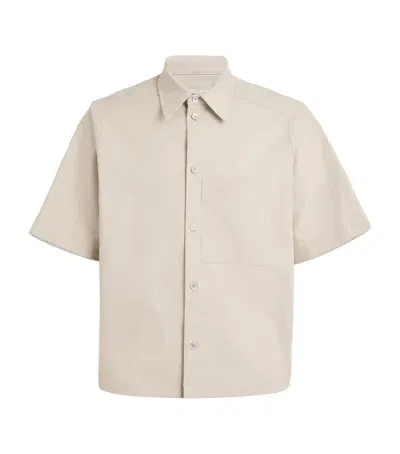 Le 17 Septembre Stretch-cotton Short-sleeve Shirt In Neutral