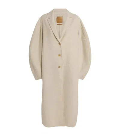 Le 17 Septembre Wool-blend Balloon Trench Coat In Ivory