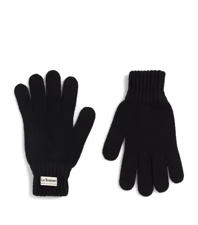 Le Bonnet Classic Wool Gloves In Black