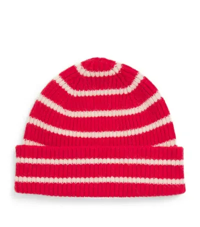 Le Bonnet Striped Classic Beanie In Red