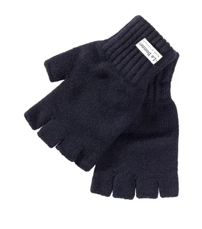 Le Bonnet Wool Fingerless Gloves In Blue