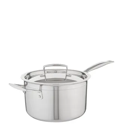 Le Creuset 3-ply Stainless Steel Saucepan In Gray