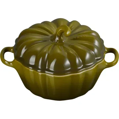 Le Creuset Figural Pumpkin Mini Baking Dish In Olive