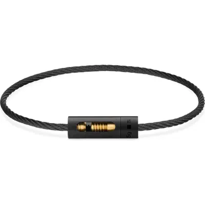 Le Gramme 5g Punched Cable Bracelet In Black & Yellow Gold