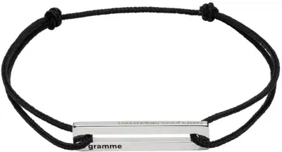 Le Gramme ブラック Perforated Cord Le 1.7g ブレスレット In Black