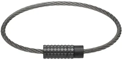 Le Gramme Gunmetal Pyramid Guilloché Cable 'le 7g' Bracelet In Black