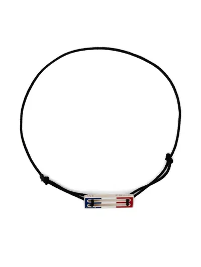 Le Gramme Lacquered Tricolor Cord Bracelet 2,5g In Blue