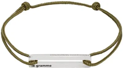 Le Gramme Khaki Perforated Cord 'le 1.7g' Bracelet