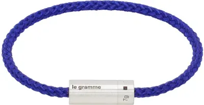 Le Gramme Navy Nato Cable 'le 7g' Bracelet In Royal Blue