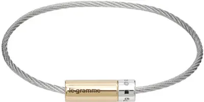 Le Gramme Silver & Gold Cable 'le 7g' Bracelet In Silver / Yellow Gold