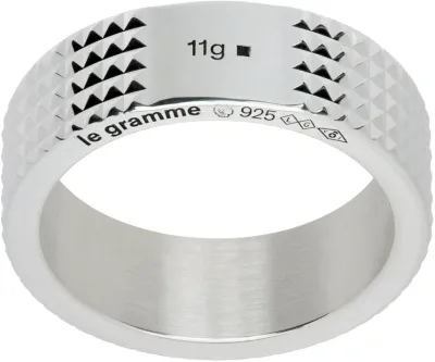 Le Gramme Silver 'la 11g' Guilloché Ribbon Ring